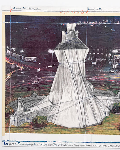 Christo · Fuente envuelta (Proyecto para la Fontana de Jujol, Plaza España-Barcelona)