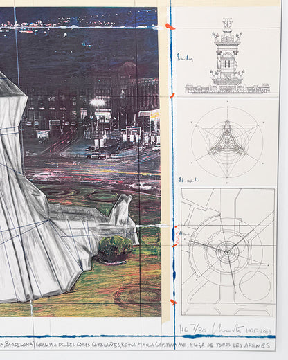 Christo · Fuente envuelta (Proyecto para la Fontana de Jujol, Plaza España-Barcelona)