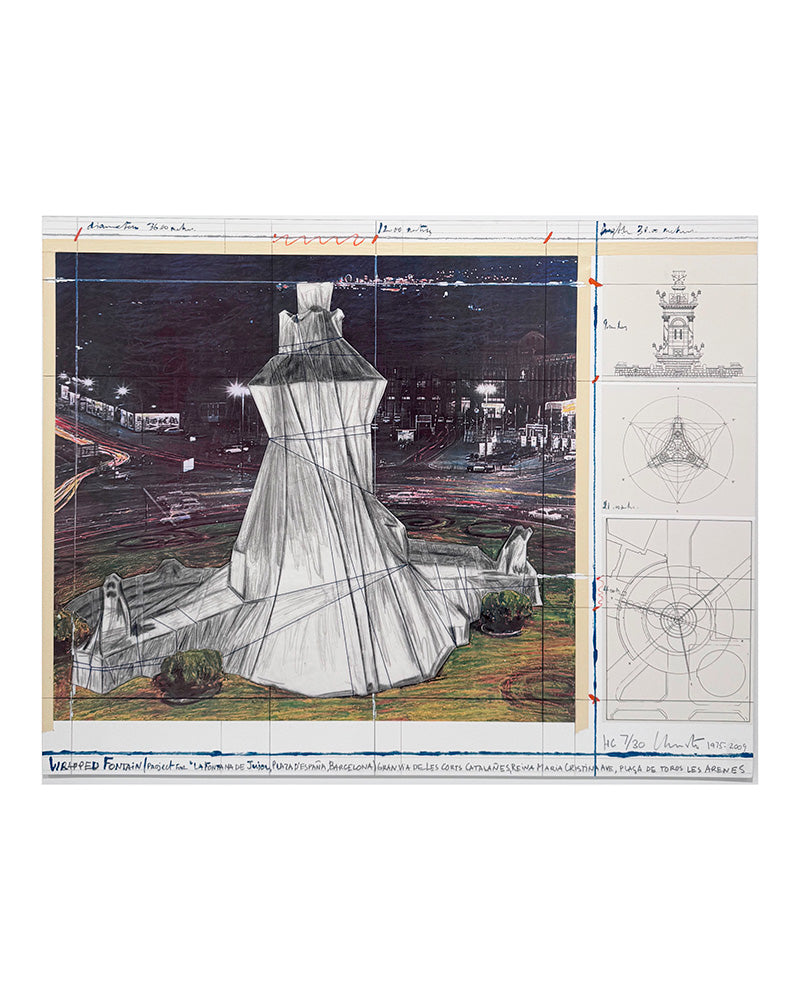 Christo · Fuente envuelta (Proyecto para la Fontana de Jujol, Plaza España-Barcelona)