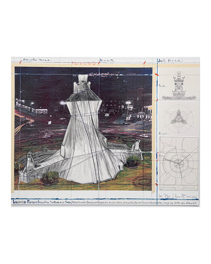 Christo · Fuente envuelta (Proyecto para la Fontana de Jujol, Plaza España-Barcelona)