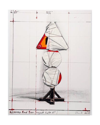 Christo · Señal de tráfico envuelta (Proyecto Luz 65)